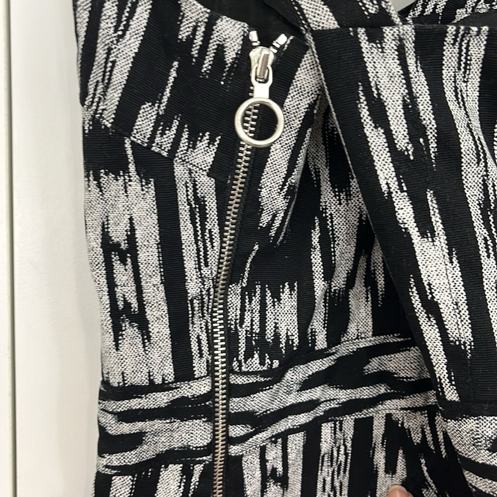 Rachel Roy Size 0 Black, White Print Racerback Mini Tank Dress w/Pockets - Picture 9 of 11